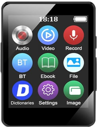 Fiorky Lecteur de Musique MP3 HiFi Bluetooth 5.0 Mini Lecture Vidéo MP4 Écran Baladeur pour Étudiant avec Radio FM/Enregistrement/Livre Électronique Cadeau pour Enfants (Uniquement)