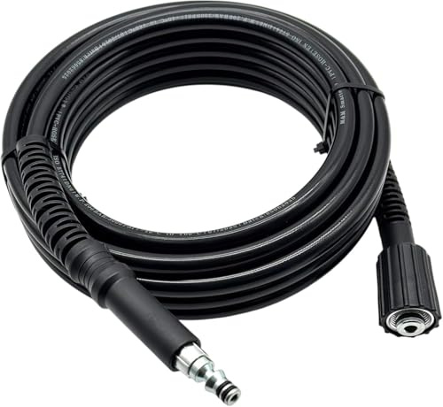 M&M Smartek Hochdruckschlauch 5m für Parkside, M22x1,5 mit 15mm Nippel | Mit M22-Handverschraubung, 15mm Parkside-Nippel und Knickschutz; ausgelegt für bis zu 160 bar und 40 °C im Einsatz.