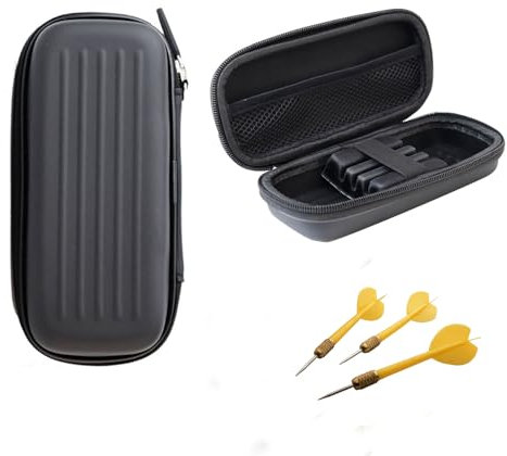 Darttasche, EVA Dartbox, Aufbewahrungsbox für Dartpfeile, Hard Case, Zubehör Taschen, Schwarz, Schutz für 3 Steeldarts oder Softdarts, Tragetasche