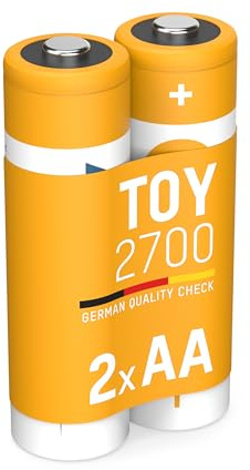 ANSMANN Akku Mignon AA, 2 Stück, 2650 mAh 1,2V NI-MH, wiederaufladbar, ideal für Kinderspielzeug, Spielekonsolen, Spielzeug, Hochleistungsakku