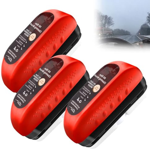 Automotive Oil Film Cleaning Brush, 120ml Car Glass Oil Film Cleaner, Glass Oil Film Remover for Car Glass Cleaning Board,Car Windscreen Cleaner Oil Film Removal for Car Window Glass Cleaner