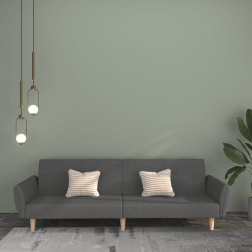 Homgoday Schlafsofa 2-Sitzer Klappsofa mit Schlaffunktion Bettcouch Bettsofa Sofa Couch Loungesofa mit Verstellbarer Rückenlehne für Wohnzimmer Schlafzimmer Hellgrau Stoff
