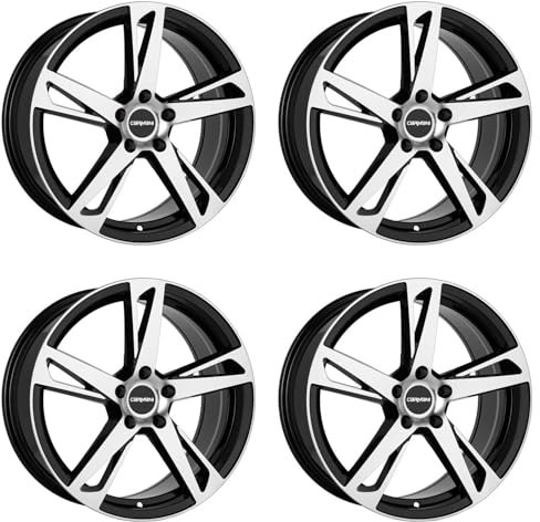 4x Carmani Felgen Alufelgen 16 Anton 7,5x17 ET35 5x112 black polish kompatibel mit VW Arteon Beetle Bus T4 Caddy Eos Golf Plus Golf V Variant Jetta