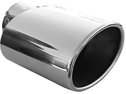 Rumplex Auspuffblende Oval Edelstahl Sportauspuff Auspuff Endrohr Ende Endrohrblende Auspuffspitzen Endrohrblenden Schalldämpfer Spitze Universell Auspuffrohr Chrom Rostfrei