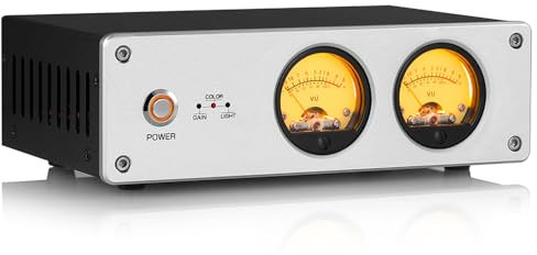 Mavdecll Doppio VU Meter Analogico, Indicatore Livello Sonoro RGB, Fonometro Mic+Line, Misuratore VU22 Audio con Pannello Db, Regolazione Colore/luminosità, per Home Theater