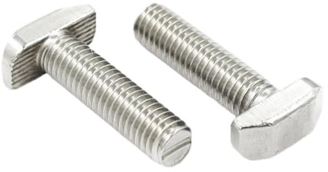 Boulons à tête en T, Vis à tête marteau, Tête de marteau M8 série 4040, Bol en T plaqué nickel for profil en aluminium 4040, fente en T M8 * 16/20/25/30/35/40mm, 20 pièces(M8*40mm)