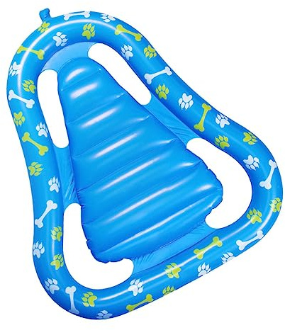 Mipcase Materassino Galleggiante Gonfiabile Per Piscina Per Cani 125x97 Cm in Pvc Spesso Per Cani E Gatti