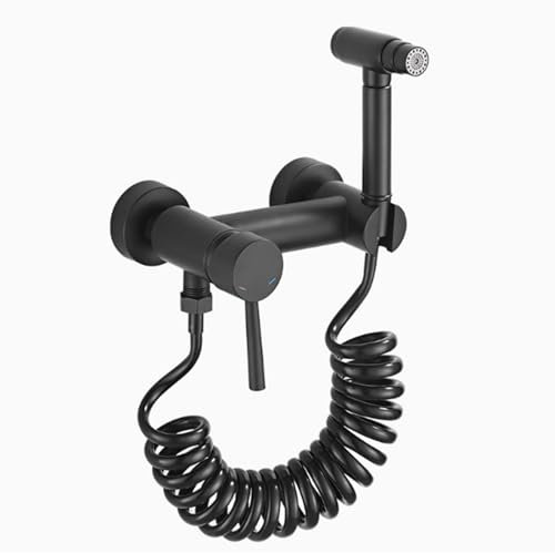 FQYEP Doccino per Bidet Bidet per Wc Acqua Calda E Fredda Nero in Ottone Idroscopino Wc Modalità Doppia