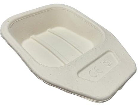 Padella Monouso per Disabili | 5 Pezzi | Padella Sanitaria da Letto | Padelle per Igiene Allettati Anziani | in Cartone | per Ospedali | Padella in Carta Cellulosa 2L | Tenuta 4 ore