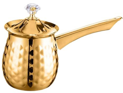 FUNNETOYU Caffettiera Turca Inossidabile Design Retrò Per Caffè Turco Versatile Pentolino Per Riscaldare Latte e Preparare Caffè Greco Per Casa e Ufficio