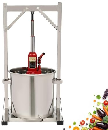Pressa per vino in acciaio inox con martinetto idraulico, estrattore manuale per vino, sidro, bacche, succhi di verdura
