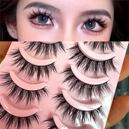 SIVZUMO 10 Pares Pestañas Postizas Naturales Pestañas Postizas Cat Eye Lashes Natural Look 3D Angel Fox Eye Lashes Winged False Eyelashes pestañas postizas