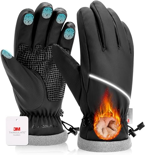 AOPREL Winter Gloves Men Women Waterproof Warm Ski Gloves for Cold Weather Windproof Snow Touch Screen Gloves for Running Cycling Outdoor Work & Sports