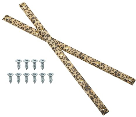PATIKIL 1 Pair Rib Bones Rails, Stable and Flexible Skateboard Rails for Deck with Screws Reduce Friction for Long Board Skateboard(Leopard Print)