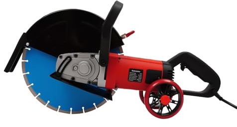BJTDLLX Betonsäge Elektrische 3500W Mauernutfräse Steinsäge, Elektrische Kreissäge Steinschneidemaschine mit 350mm Sägeblatt, Schneiden Mauernutfräse für Beton, 3800RPM, Blau