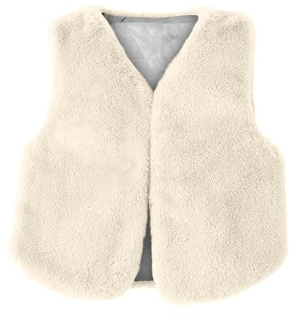 Generisch Veste polaire pour fille et garçon en fausse fourrure - Gilet d'hiver chaud sans manches - Veste en fourrure - Manteau décontracté et confortable - Gilet en peluche - Sport d'extérieur