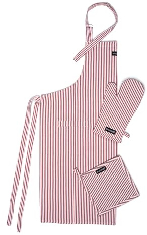 Encasa XO Kitchen Apron, Heat Resistant Oven Gloves, Potholder