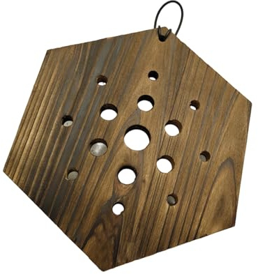 Pitadue Maceta hexagonal de madera para montar en la pared, decoración vertical de jardín para helecho cuerno de ciervo, planta de interior, no necesita herramientas, ahorro de espacio, decoración del