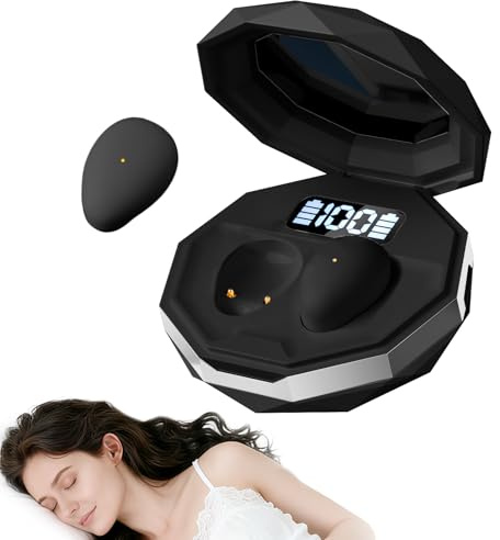 sunvito Auriculares de dormir Bluetooth 6.0 – Mini auriculares inalámbricos para dormir, cómodos y ligeros, batería de larga duración, para entrenamiento, trabajo y viajes, con indicador de potencia