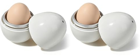 Lot de 2 cuiseurs à œufs pour micro-ondes, machine pour œufs cuits et durs, cuiseur à œufs capacité 1 œuf pour petit-déjeuner rapide, bureau et maison