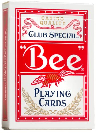 Fournier 1004508 Bee Standard Classic Poker spelkort, blå eller röd