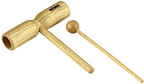 Nino Percussion Wood Tone Block - Mittelgroßes Musikinstrument für Kinder ab 3 Jahren - Siam Eiche, Natur (NINO570) | Musikinstrument für Kinder ab 3 Jahren, Siam Eiche