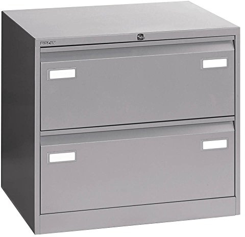 BISLEY Light Hängeregistraturschrank, doppelbahnig, DIN A4, 2 HR-Schubladen, Metall, 355 Silber, 62.2 x 80 x 71.1 cm