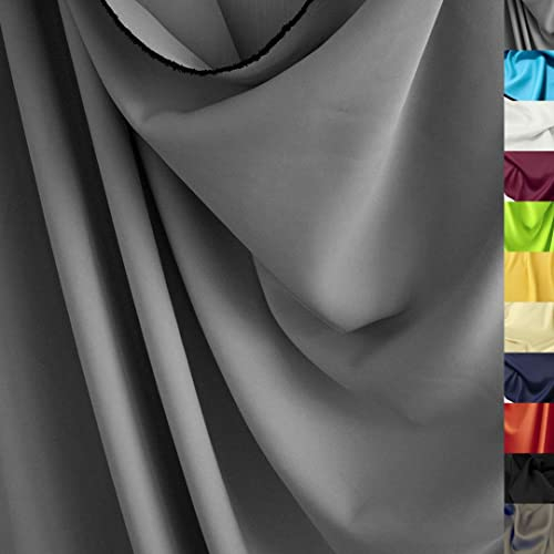 TOLKO grauer Verdunklungsstoff Meterware lichtundurchlässig | edler Vorhangstoff für Verdunklungsvorhänge Gardinen Sonnenschutz Lichtschutz Sichtschutz Verdunkelung blickdicht Stoffe zum Nähen