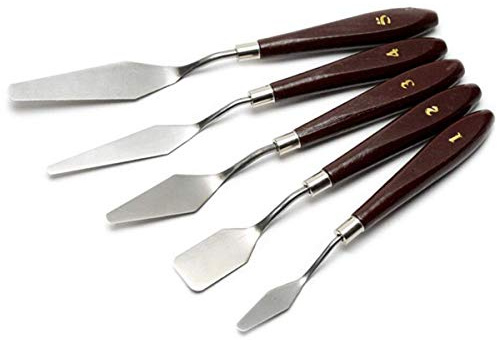 Studio 22 Wooden Handled Stainless Steel Palette Knife Set of 5