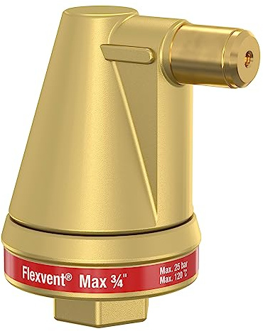 Flamco Flexvent Max Rp 3/4, soupape à flotteur, purgeur d'air, purgeur compact, adapté au glycol jusqu'à 50%, 10 bar, 28550