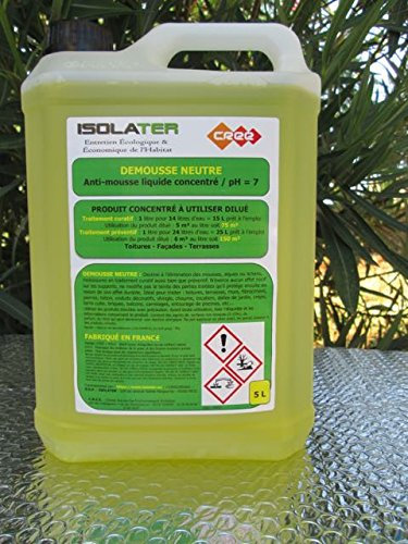 DEMOUSSE NEUTRE - Anti-mousse - 5 Litres = 375 à 750 m2