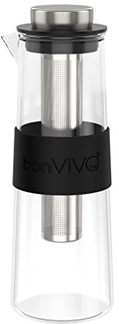 bonVIVO Cold Brew - Caraffa per Caffè Americano da 1 Litro - Brocca per Caffè, Tè e Tisane con Estrazione a Freddo - Caffettiera Dripster in Vetro