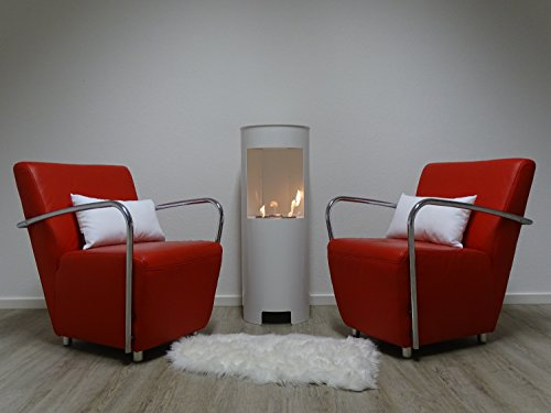 Ethanol und Gelkamin Gel Kamin Modell Hightower Weiss 100cm inklusive 3 Brennstoffdosen