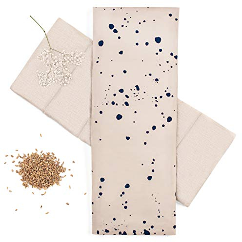 Blumtal XXL cuscino cervicale riscaldante 50x20, alternativa al cuscino noccioli ciliegia riscaldabile, per microonde, rivestimento cotone, sfoderabile lavabile cuscino riscaldante in chicchi di grano
