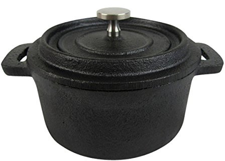 García de Pou 198.56 Cocotte con Tapa, 14 x 19.4 x 6 cm, Set de 12, Negro