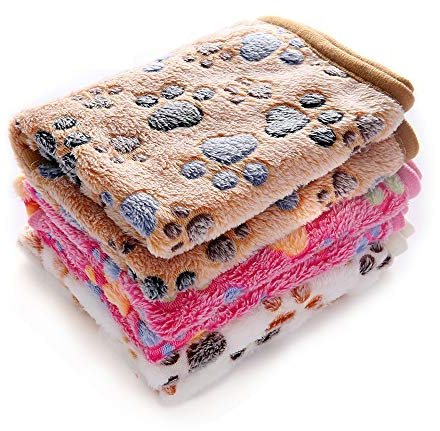 luciphia Hundedecke Katzendecken Waschbar Flauschig, 1 Pack 3 Decken Super Weich Fluffy, Kuscheldecke Fleece Haustier Decken für Hunde Katzen, Kann für Sofas, Autos, Betten, Pfote 40 * 60cm