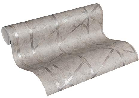 A.S. Création Livingwalls Vliestapete Metropolitan Stories Francesca Milano Tapete geometrisch grafisch 10,05 m x 0,53 m grau metallic Made in Germany 369282 36928-2