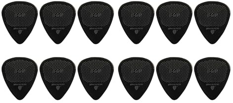 D-Grip Plektrum – Janicek Nylonpicks – Standard 351-Form – 0,88 mm Schwarz – 12er Pack – mit rutschfester Struktur-Oberfläche – hergestellt in Tschechien