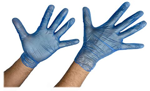 Triplast Blue Vinyl Powder Free Gloves | Pack of 100 | Latex Free | Large Size