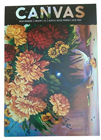 Anupam Blocco di tela acrilica con gesso primerizzato, senza acidi, 400 g/m², 10 fogli per pittura acrilica e pittura a olio (A3)