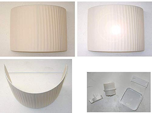 Paolo Rossi Lampada da Parete - Applique a Muro - Paralume Mezzaluna nastrato a Mano - Produzione Propria (Made in Italy) (cm 25)