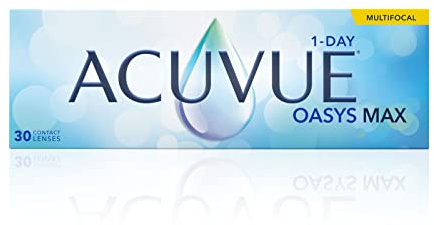 ACUVUE OASYS MAX 1-Day MULTIFOCAL Tageskontaktlinsen – 30 Gleitsichtlinsen für den Nah-, Zwischen- und Fernbereich – Tageskontaktlinsen mit -3.50 dpt und BC 8.4 – UV Schutz & angenehmes Tragegefühl