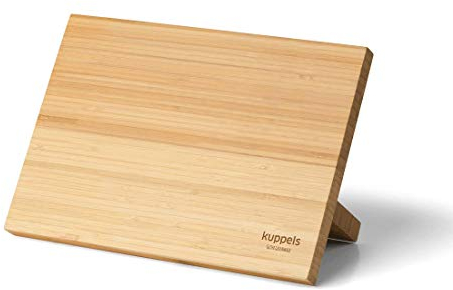 Kuppels bloc à couteaux magnétique, bois de bambou, porte-couteau magnétique avec support de pied biseauté, bloc à couteaux sans couteau, planche à couteaux magnétique, porte-couteau en bois