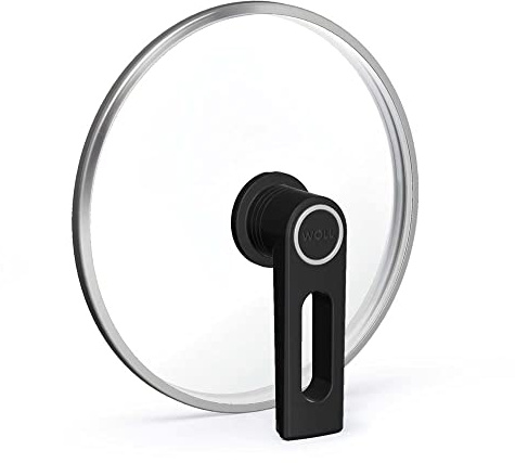 Ull-smartlock, rund, Ø 24 cm, lockknapp med permanent ventilation, parkeringsfunktion, rostfritt stål, transparent, ugnssäker upp till 250°