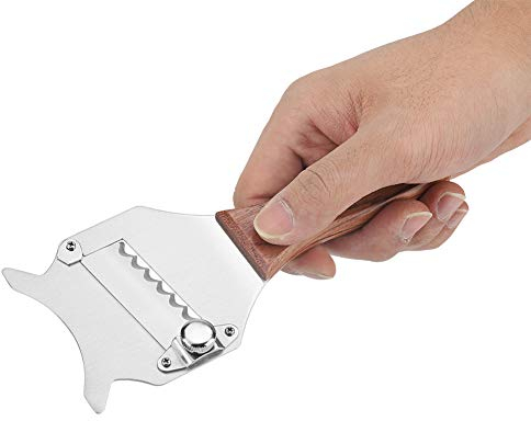 Cikonielf Affettatrice per Formaggio al Tartufo in Acciaio Inossidabile Rasoio per Cioccolato con Lama Regolabile per Gadget da Cucina con Manico in Legno Resistente Cucina in Metallo