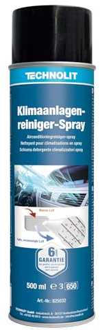 TECHNOLIT Klimaanlagenreiniger-Spray 500 ml | KFZ-Schaumreiniger | Beseitigt Gerüche & verbessert Kühlleistung | Frische Duftnote | Langzeitwirkung für Auto-Klimaanlagen | Spezialschaum