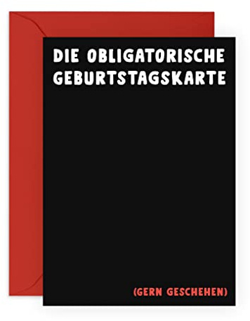 Central 23 - Lustige Geburtstagskarte – Die obligatorische Geburtstagskarte (Gern geschehen) - Humorvolle Glückwunschkarte zum Geburtstag für Männer Frauen Ihn Sie - Mit witzigen Aufklebern