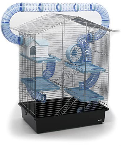 Nagerkäfig CH3 XXL Zubehör Tunnelsystem Chrome Schwarz Blau Maus Hamster Käfig