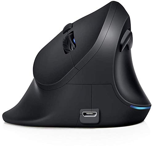 Mengmen verticale,Mouse ergonomico silenzioso ottico ricaricabile 2.4G, regolabile 800/1200/1600,Mouse a mano grande
