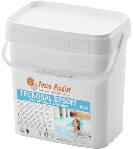 TECNOSAL EPSOM de TECNO PRODIST (10 kg) Sales de Epsom, sal de baño, tratamiento corporal 100% natural, terapias flotación, baños de inmersión, piscinas
